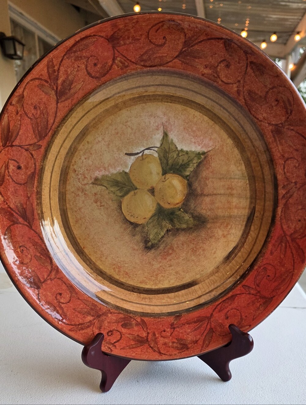 Vintage Rale for Neiman Marcus Large 15" Ceramic Serving Platter, Hand Painted